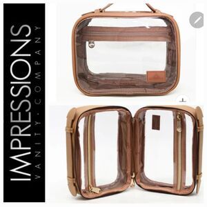 Impressions Malta Clear Toiletry Case- Small- Tan